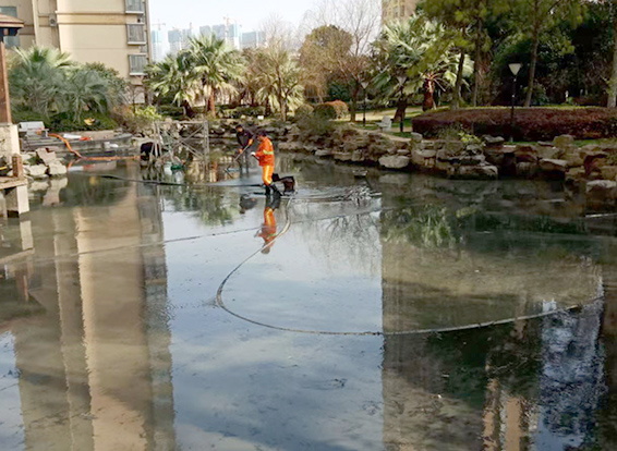 韩城景观池淤泥清理